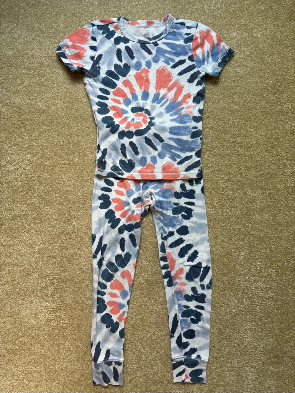 GAP Girls’ Tie-Dye Pajama Set  100% Organic Cotton Size 10